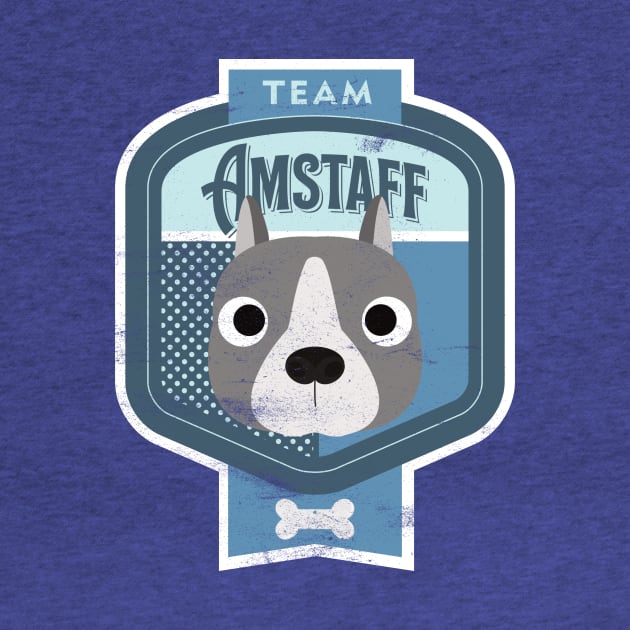 Team Amstaff - Distressed American Staffordshire Terrier Beer Label Design by DoggyStyles